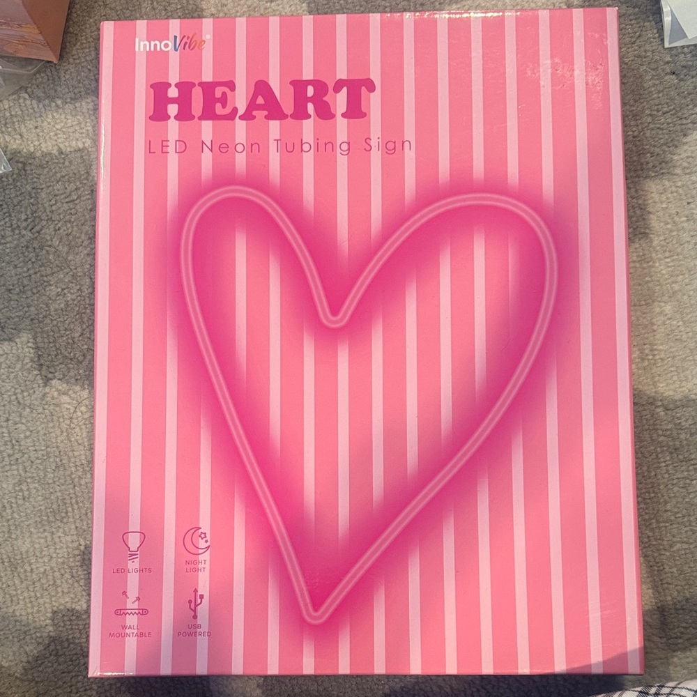 InnoVibe Pink Heart LED Neon Sign